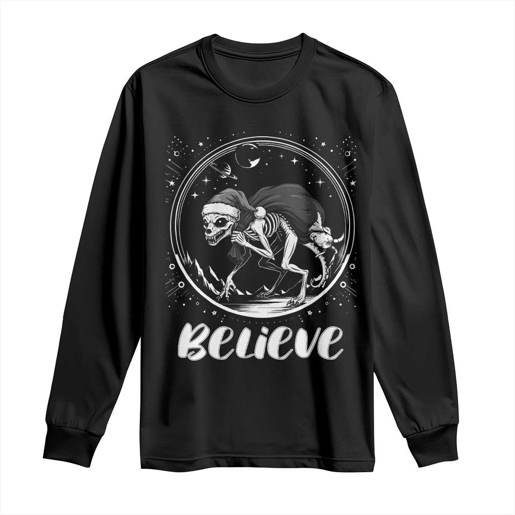 Chupacabra Long Sleeve Shirt Funny Believe Christmas Cryptid Gift TS12 Black Print Your Wear