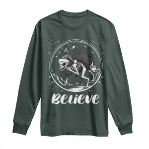 Chupacabra Long Sleeve Shirt Funny Believe Christmas Cryptid Gift TS12 Dark Forest Green Print Your Wear
