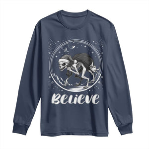 Chupacabra Long Sleeve Shirt Funny Believe Christmas Cryptid Gift TS12 Navy Print Your Wear