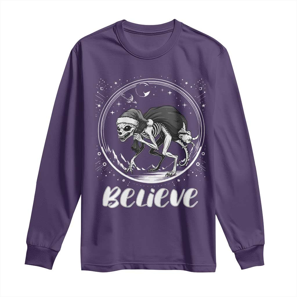 Chupacabra Long Sleeve Shirt Funny Believe Christmas Cryptid Gift TS12 Purple Print Your Wear