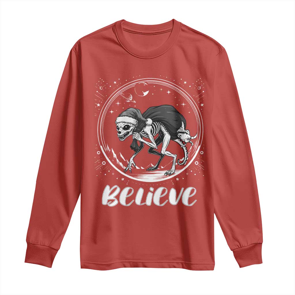 Chupacabra Long Sleeve Shirt Funny Believe Christmas Cryptid Gift TS12 Red Print Your Wear