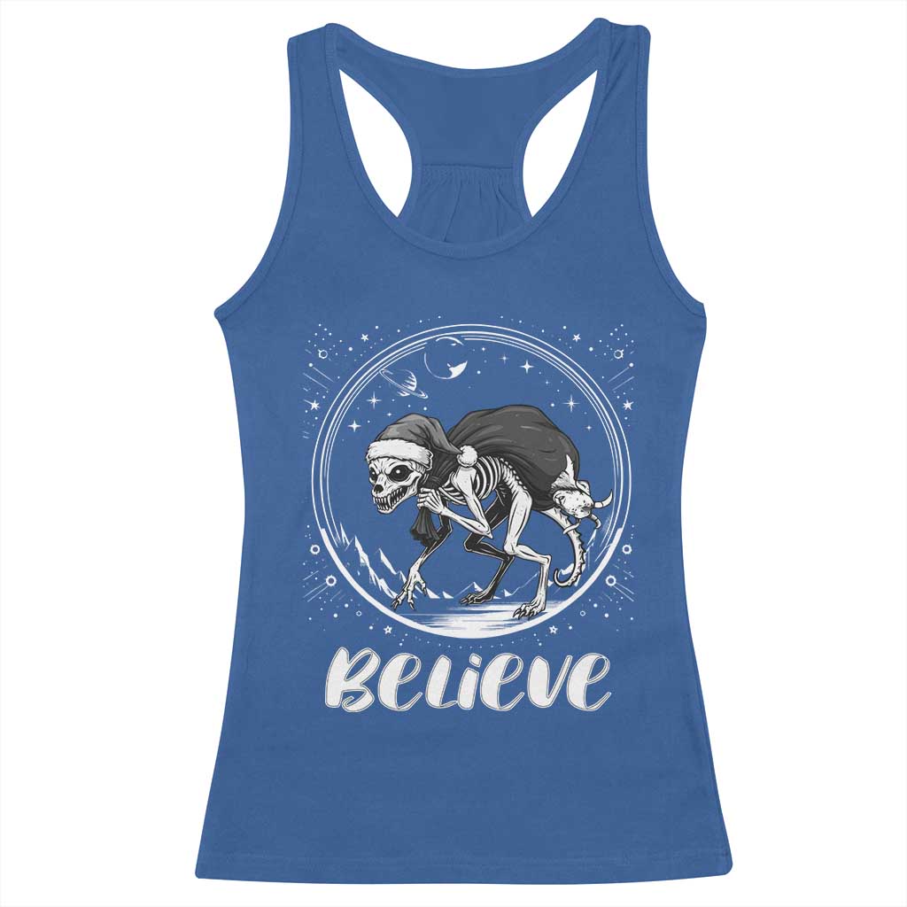 Chupacabra Racerback Tank Top Funny Believe Christmas Cryptid Gift TS12 Royal Blue Print Your Wear