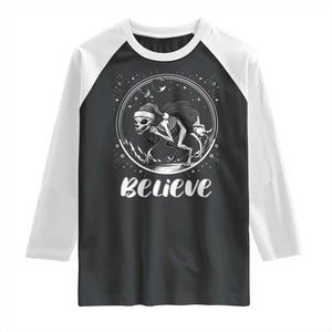 Chupacabra Raglan Shirt Funny Believe Christmas Cryptid Gift TS12 Black White Print Your Wear
