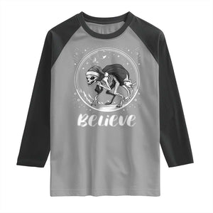 Chupacabra Raglan Shirt Funny Believe Christmas Cryptid Gift TS12 Sport Gray Black Print Your Wear