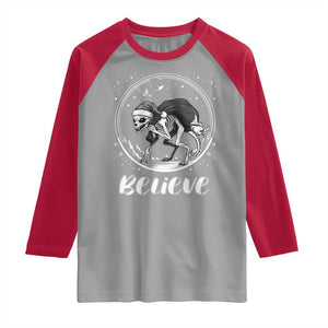 Chupacabra Raglan Shirt Funny Believe Christmas Cryptid Gift TS12 Sport Gray Red Print Your Wear