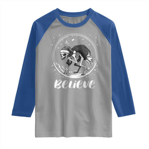 Chupacabra Raglan Shirt Funny Believe Christmas Cryptid Gift TS12 Sport Gray Royal Print Your Wear