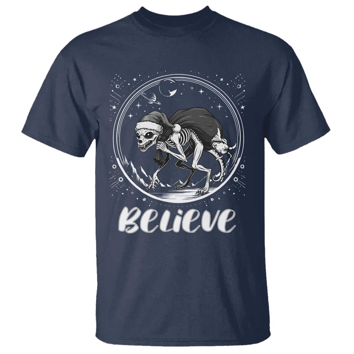 Chupacabra T Shirt Funny Believe Christmas Cryptid Gift TS12 Navy Print Your Wear