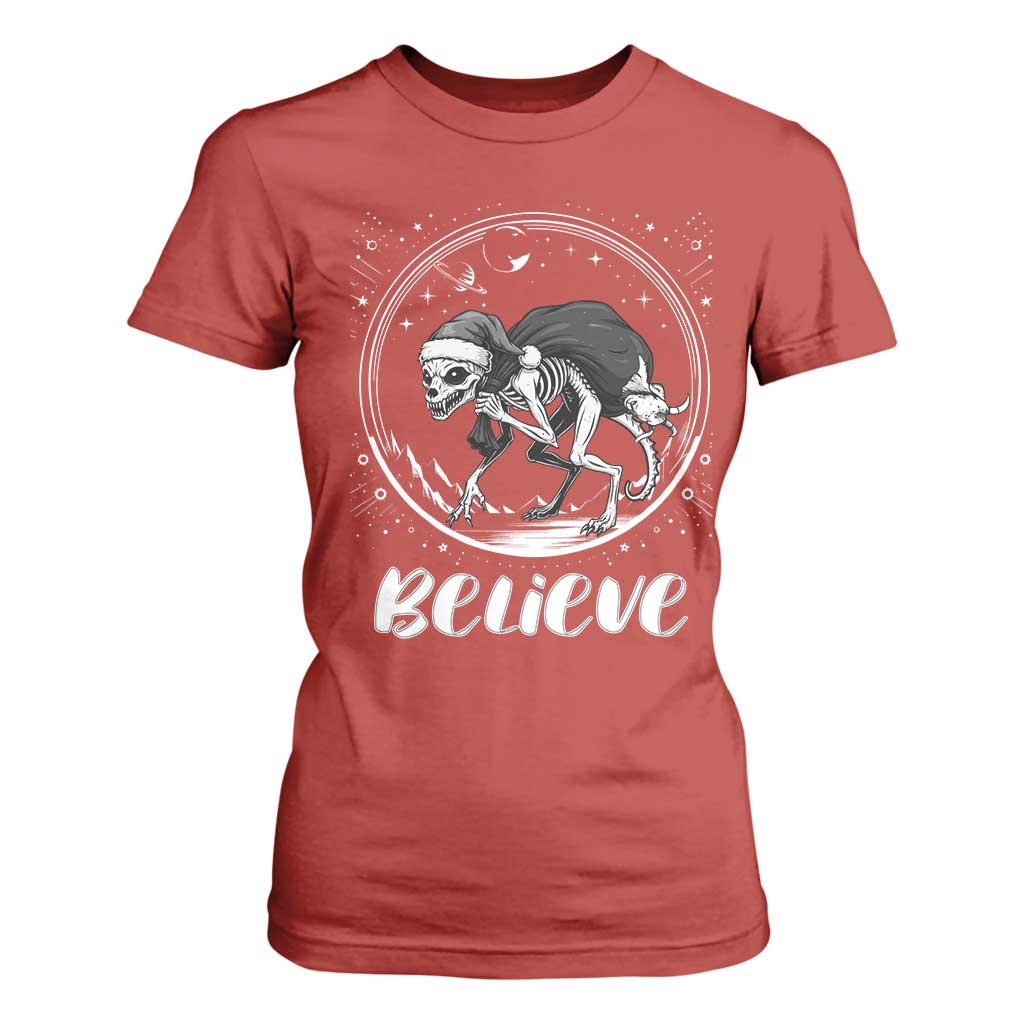 Chupacabra T Shirt For Women Funny Believe Christmas Cryptid Gift TS12 Red Print Your Wear