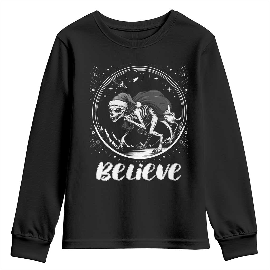 Chupacabra Youth Sweatshirt Funny Believe Christmas Cryptid Gift TS12 Black Print Your Wear