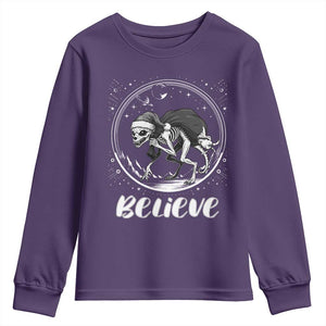 Chupacabra Youth Sweatshirt Funny Believe Christmas Cryptid Gift TS12 Purple Print Your Wear