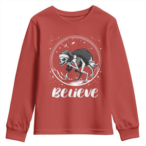 Chupacabra Youth Sweatshirt Funny Believe Christmas Cryptid Gift TS12 Red Print Your Wear
