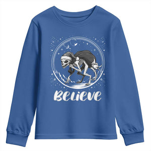 Chupacabra Youth Sweatshirt Funny Believe Christmas Cryptid Gift TS12 Royal Blue Print Your Wear