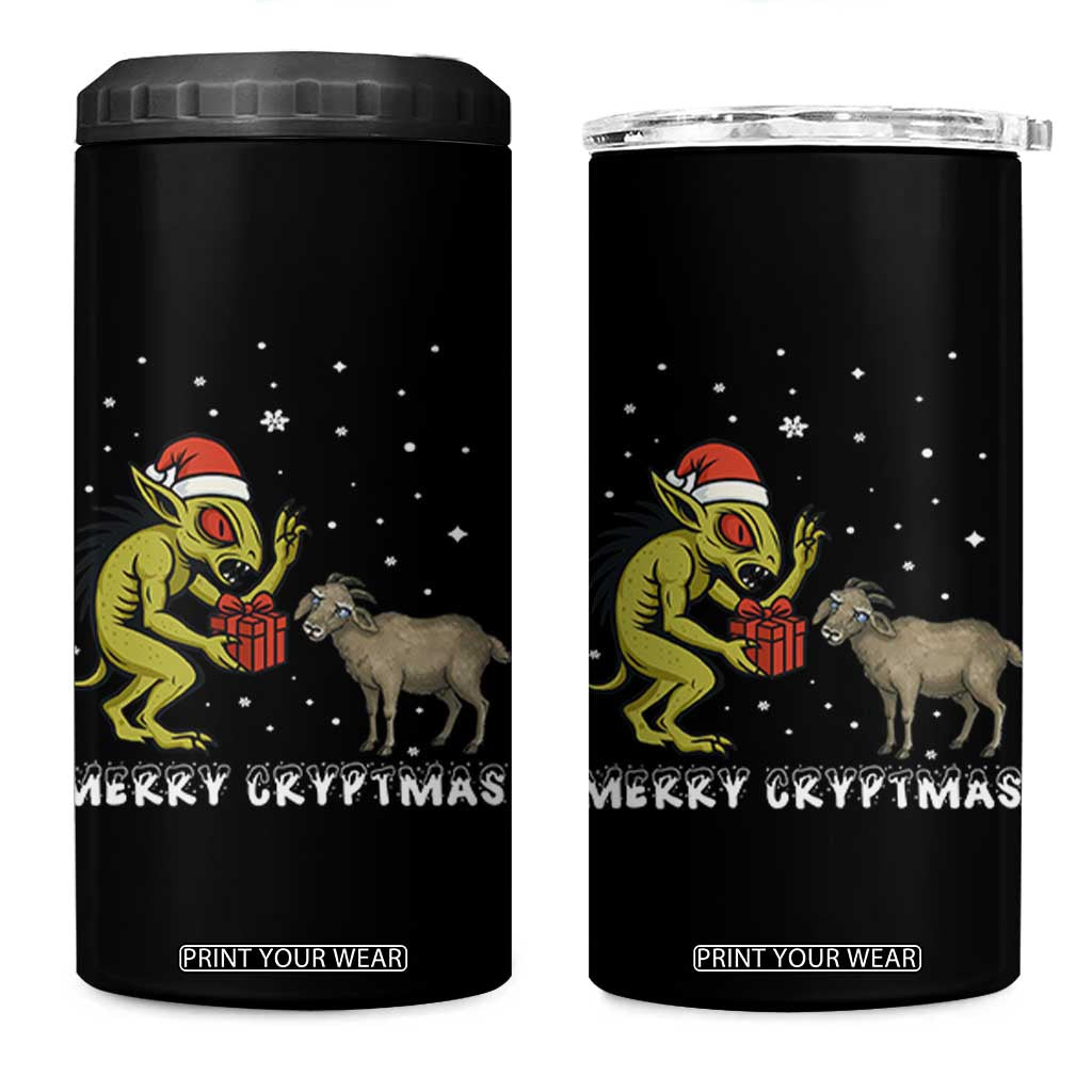 Funny Chupacabra 4 in 1 Can Cooler Tumbler Merry Cryptmas Christmas Gift TS12 One Size: 16 oz Black Print Your Wear