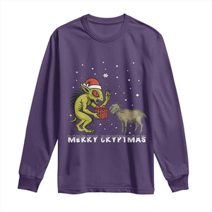 Funny Chupacabra Long Sleeve Shirt Merry Cryptmas Christmas Gift TS12 Purple Print Your Wear