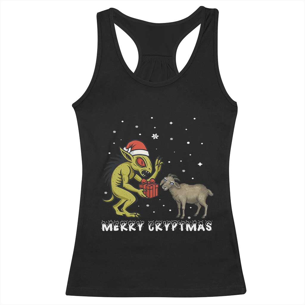 Funny Chupacabra Racerback Tank Top Merry Cryptmas Christmas Gift TS12 Black Print Your Wear
