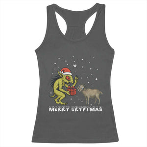 Funny Chupacabra Racerback Tank Top Merry Cryptmas Christmas Gift TS12 Dark Heather Print Your Wear