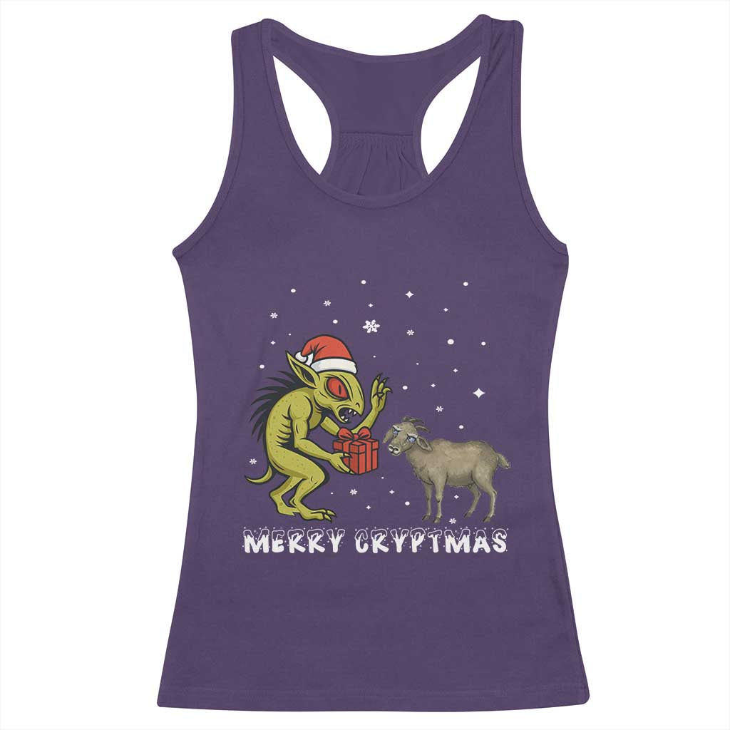 Funny Chupacabra Racerback Tank Top Merry Cryptmas Christmas Gift TS12 Purple Print Your Wear