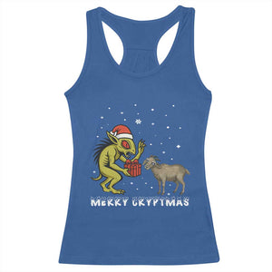 Funny Chupacabra Racerback Tank Top Merry Cryptmas Christmas Gift TS12 Royal Blue Print Your Wear