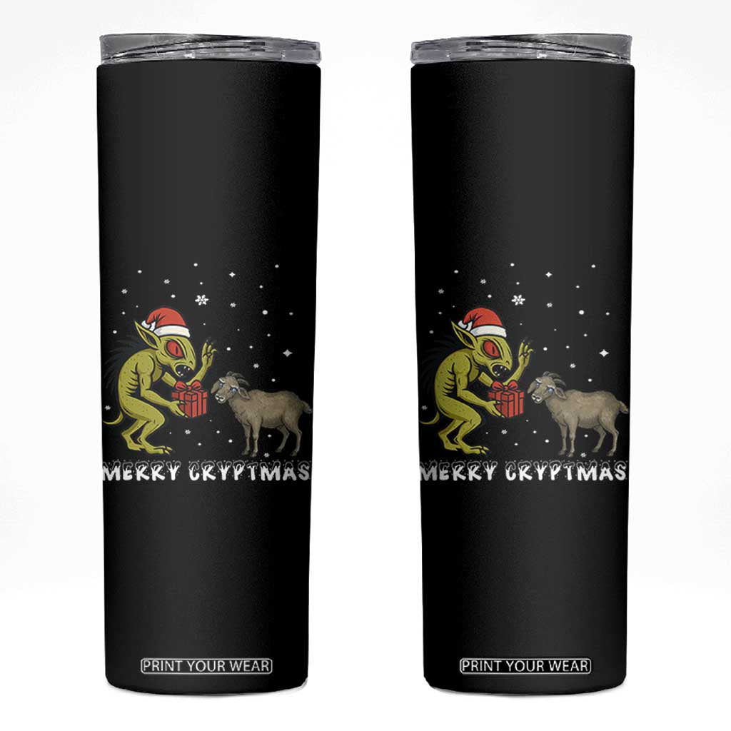Funny Chupacabra Skinny Tumbler Merry Cryptmas Christmas Gift TS12 Black Print Your Wear