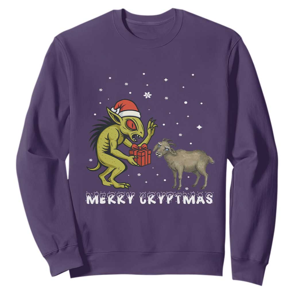 Funny Chupacabra Sweatshirt Merry Cryptmas Christmas Gift TS12 Purple Print Your Wear