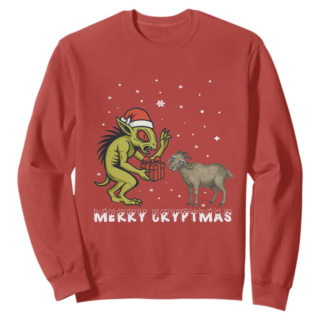 Funny Chupacabra Sweatshirt Merry Cryptmas Christmas Gift TS12 Red Print Your Wear