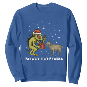 Funny Chupacabra Sweatshirt Merry Cryptmas Christmas Gift TS12 Royal Blue Print Your Wear