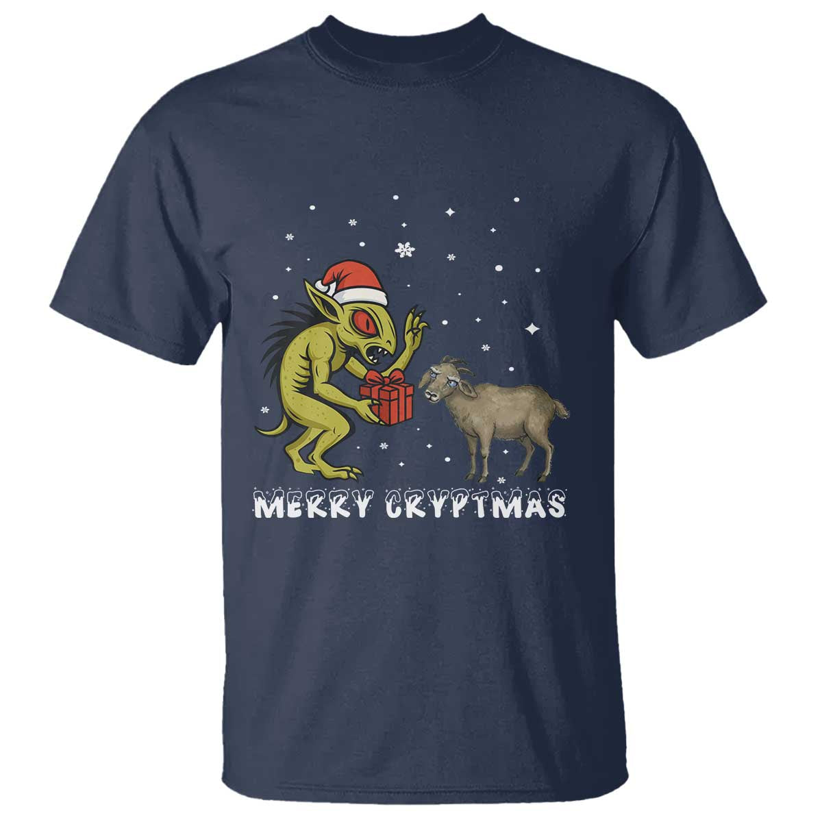 Funny Chupacabra T Shirt Merry Cryptmas Christmas Gift TS12 Navy Print Your Wear
