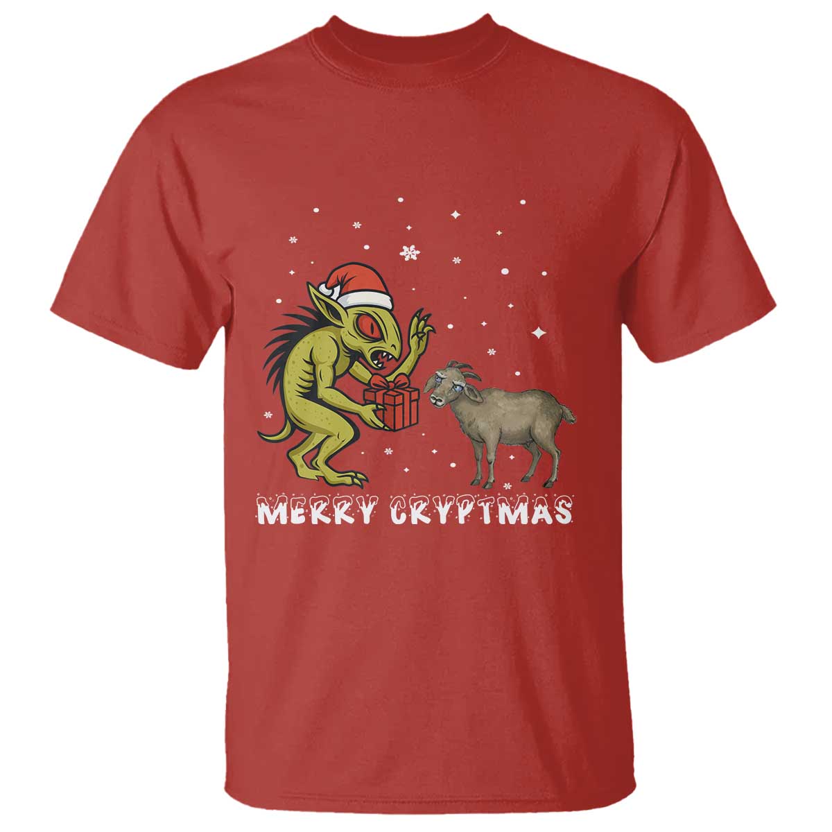 Funny Chupacabra T Shirt Merry Cryptmas Christmas Gift TS12 Red Print Your Wear