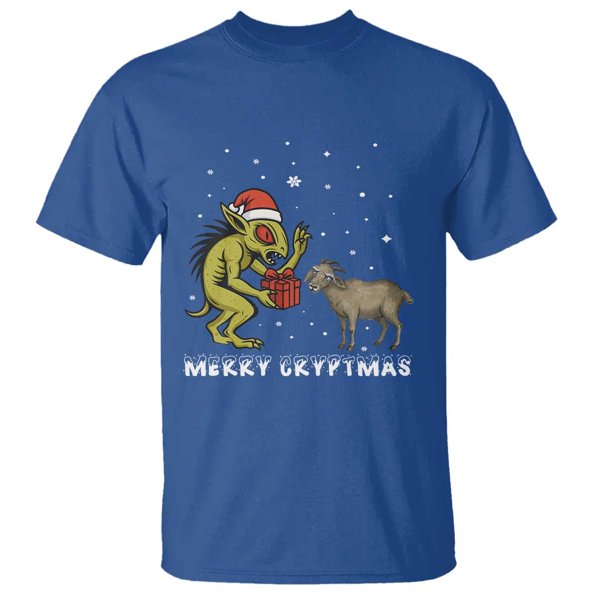 Funny Chupacabra T Shirt Merry Cryptmas Christmas Gift TS12 Royal Blue Print Your Wear