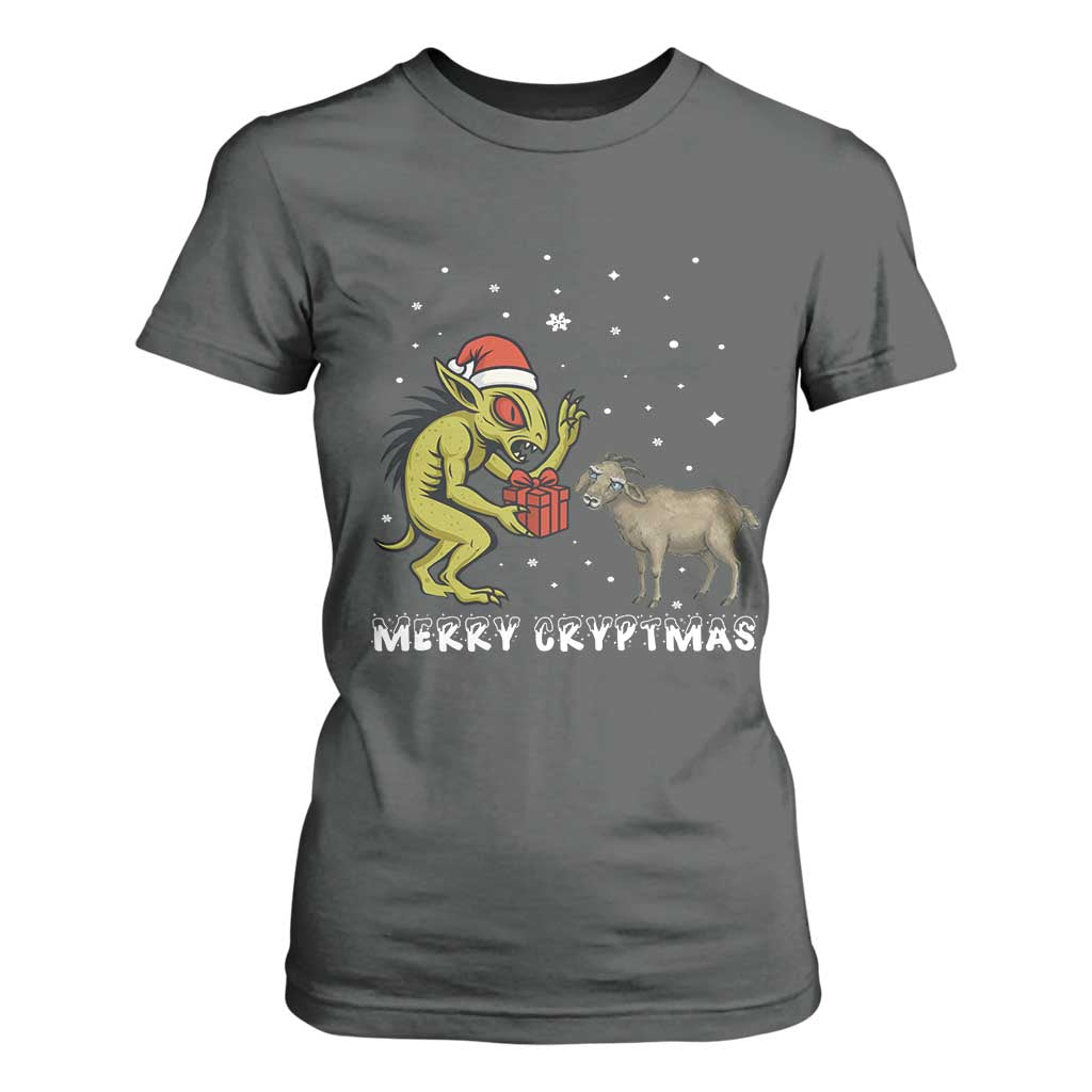 Funny Chupacabra T Shirt For Women Merry Cryptmas Christmas Gift TS12 Dark Heather Print Your Wear