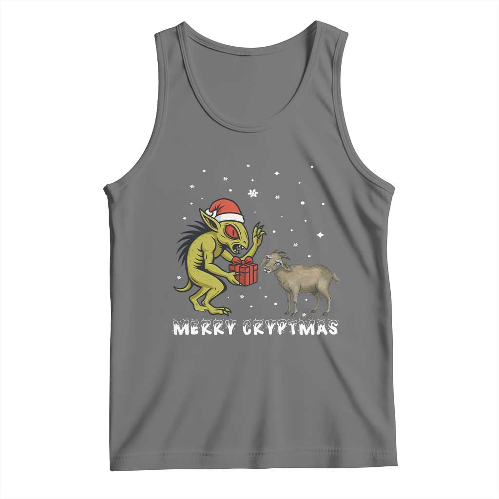 Funny Chupacabra Tank Top Merry Cryptmas Christmas Gift TS12 Black Heather Print Your Wear