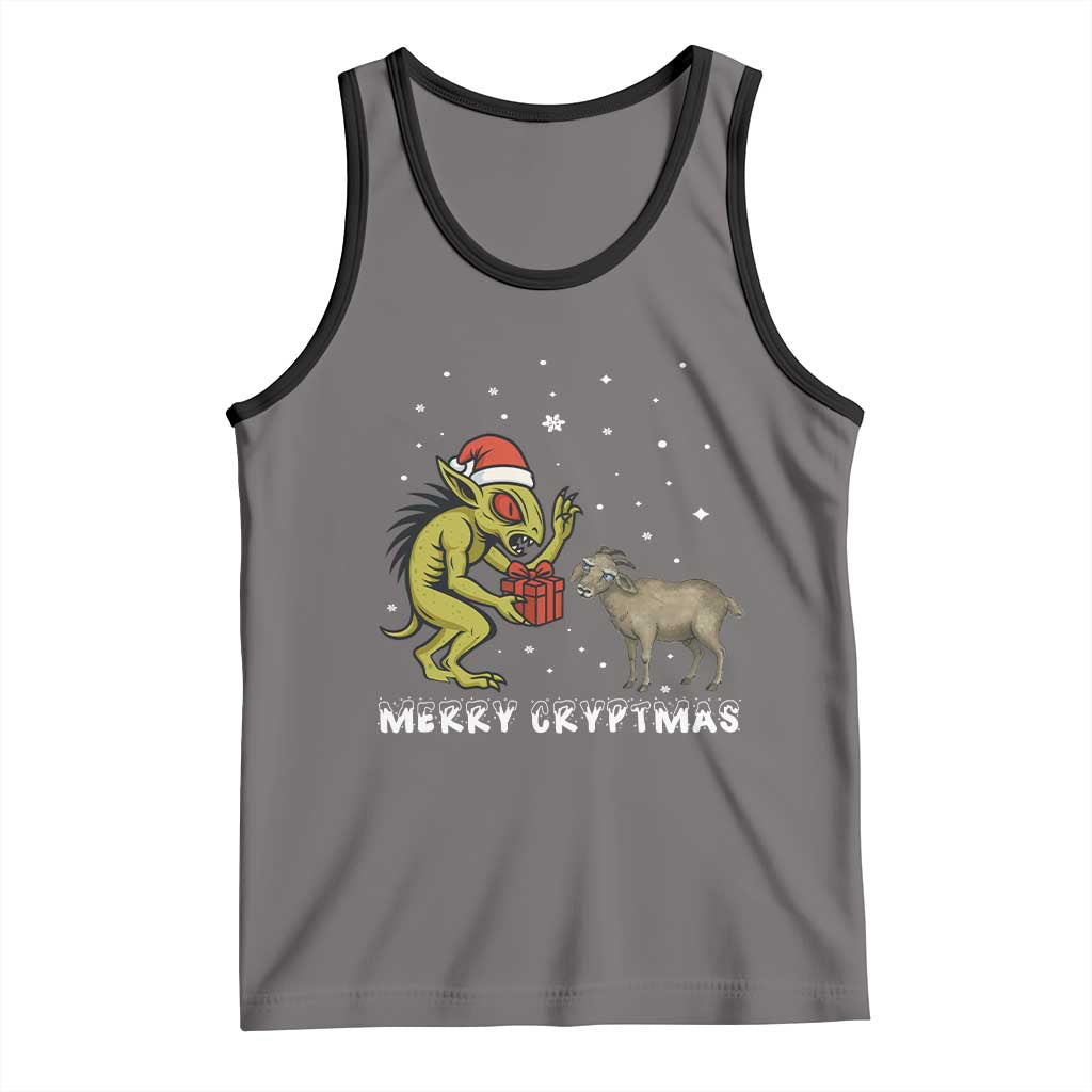 Funny Chupacabra Tank Top Merry Cryptmas Christmas Gift TS12 Deep Heather Black Print Your Wear