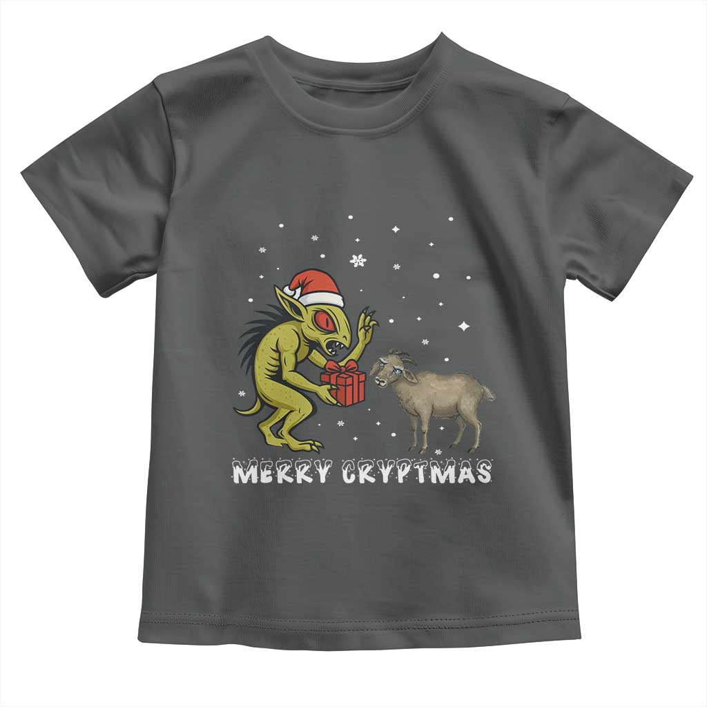 Funny Chupacabra Toddler T Shirt Merry Cryptmas Christmas Gift TS12 Dark Heather Print Your Wear
