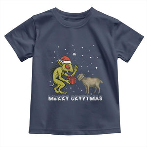 Funny Chupacabra Toddler T Shirt Merry Cryptmas Christmas Gift TS12 Navy Print Your Wear
