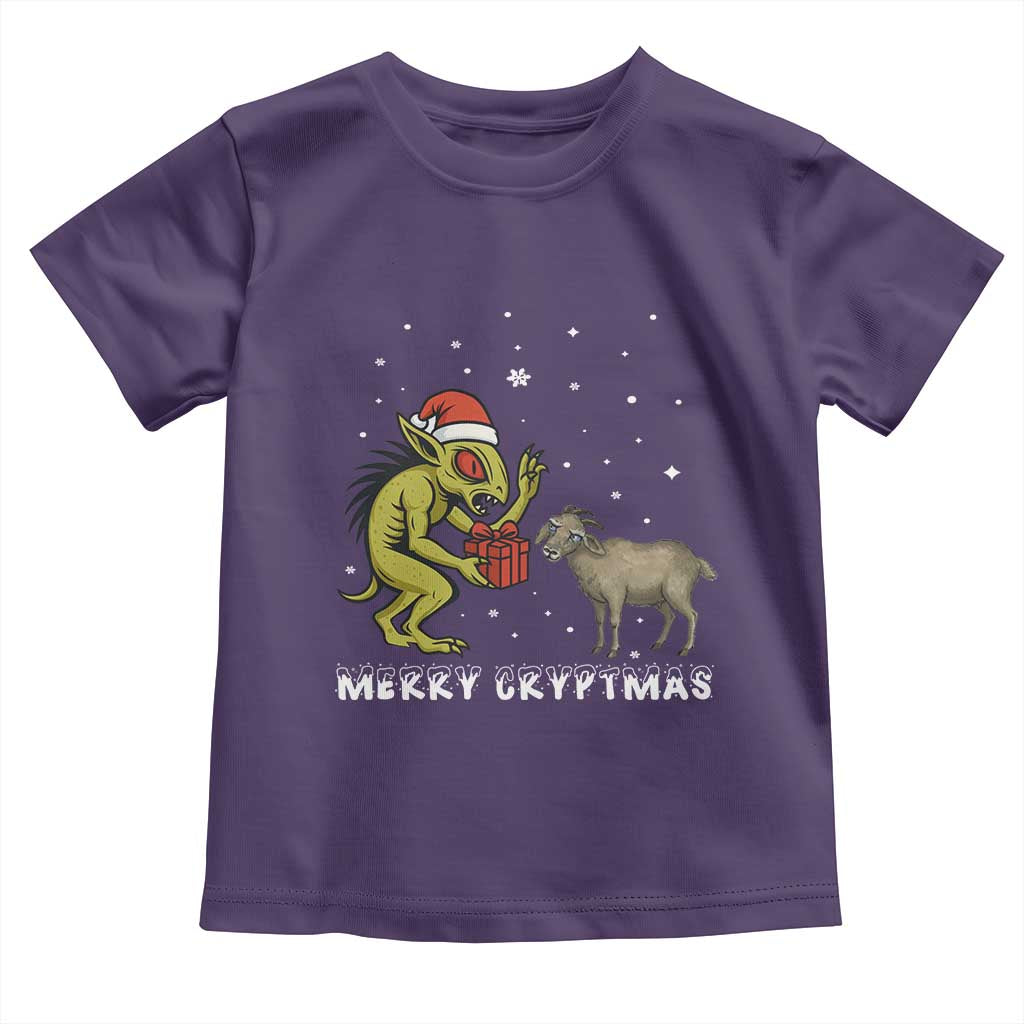 Funny Chupacabra Toddler T Shirt Merry Cryptmas Christmas Gift TS12 Purple Print Your Wear