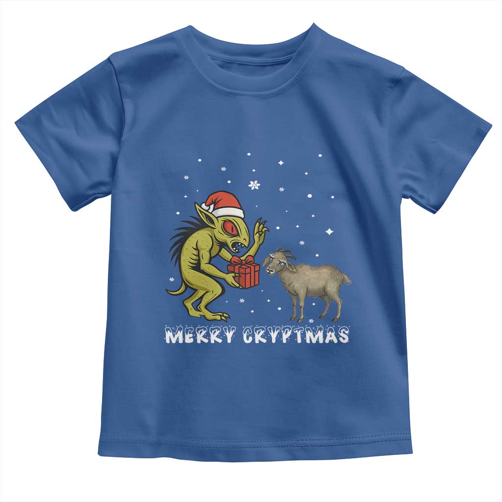 Funny Chupacabra Toddler T Shirt Merry Cryptmas Christmas Gift TS12 Royal Blue Print Your Wear