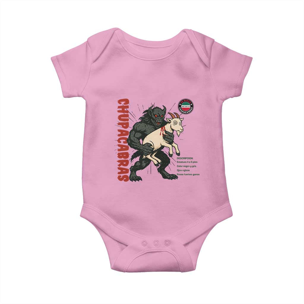 Chupacabra Baby Onesie Vintage Horror Cryptid Gift TS12 Light Pink Print Your Wear