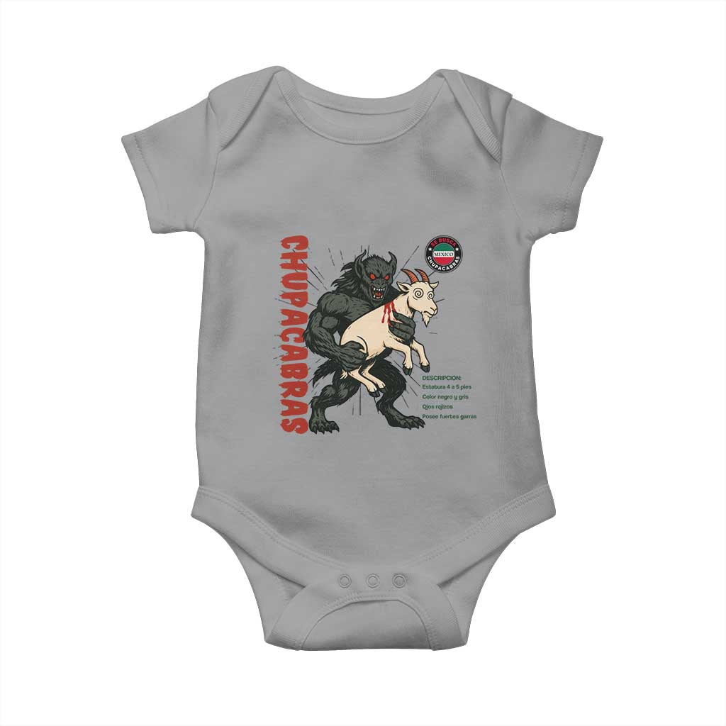 Chupacabra Baby Onesie Vintage Horror Cryptid Gift TS12 Sport Gray Print Your Wear