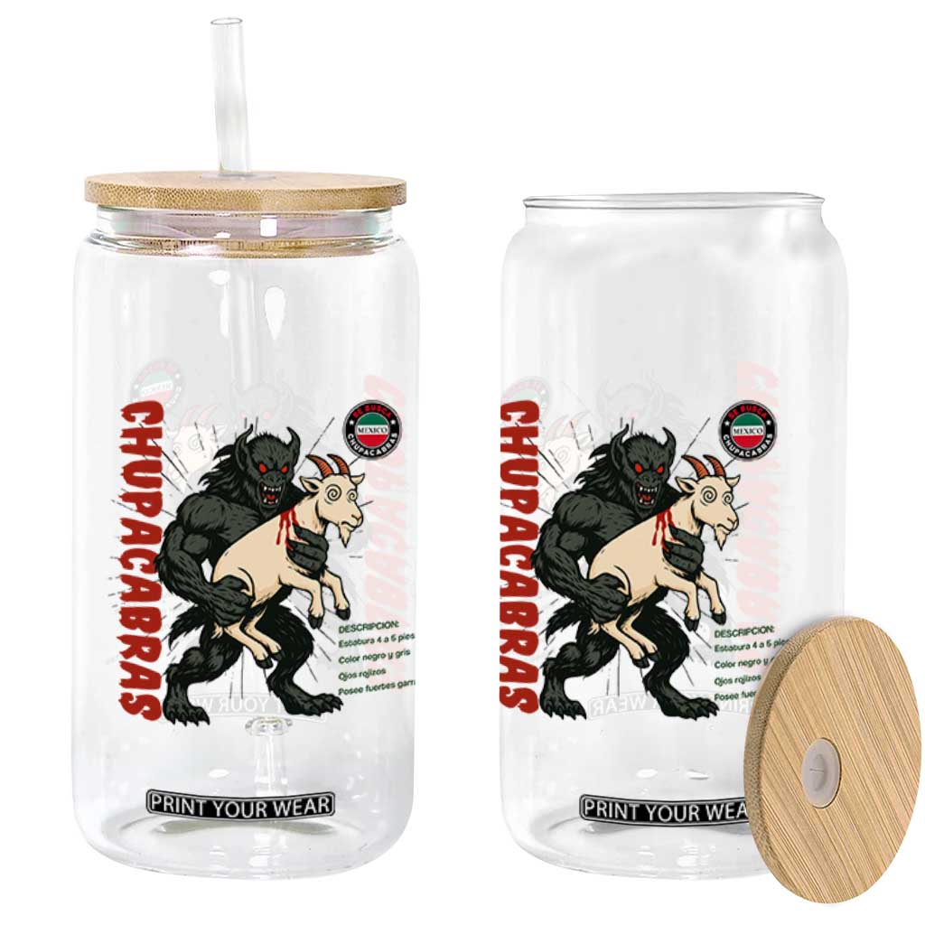 Chupacabra Glass Can Vintage Horror Cryptid Gift TS12 Print Your Wear