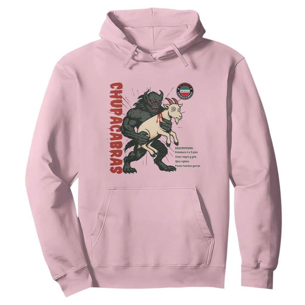 Chupacabra Hoodie Vintage Horror Cryptid Gift TS12 Light Pink Print Your Wear