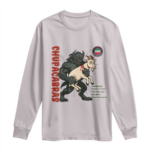 Chupacabra Long Sleeve Shirt Vintage Horror Cryptid Gift TS12 Ice Gray Print Your Wear