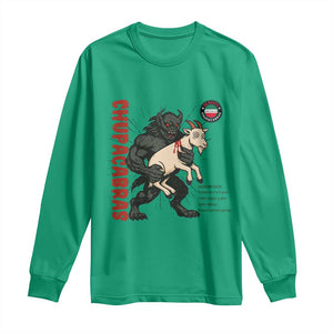 Chupacabra Long Sleeve Shirt Vintage Horror Cryptid Gift TS12 Irish Green Print Your Wear
