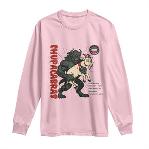 Chupacabra Long Sleeve Shirt Vintage Horror Cryptid Gift TS12 Light Pink Print Your Wear
