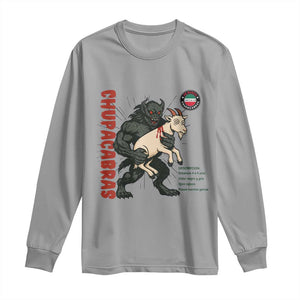 Chupacabra Long Sleeve Shirt Vintage Horror Cryptid Gift TS12 Sport Gray Print Your Wear