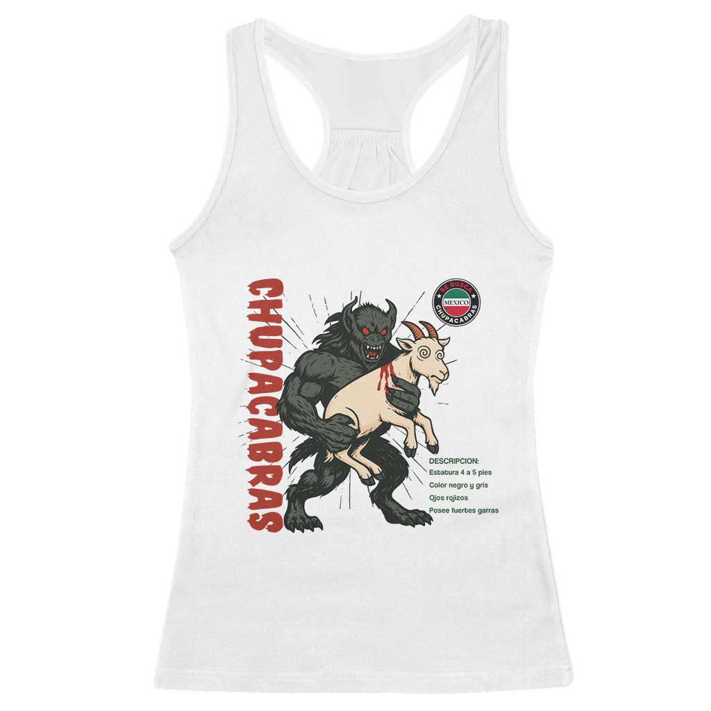 Chupacabra Racerback Tank Top Vintage Horror Cryptid Gift TS12 White Print Your Wear