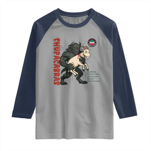 Chupacabra Raglan Shirt Vintage Horror Cryptid Gift TS12 Sport Gray Navy Print Your Wear