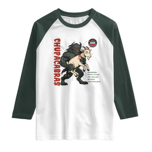Chupacabra Raglan Shirt Vintage Horror Cryptid Gift TS12 White Dark Forest Green Print Your Wear