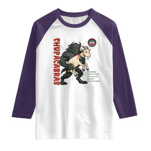 Chupacabra Raglan Shirt Vintage Horror Cryptid Gift TS12 White Purple Print Your Wear