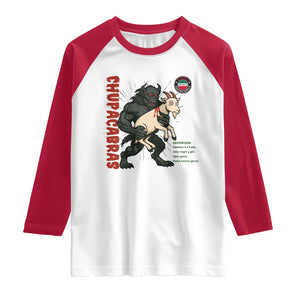 Chupacabra Raglan Shirt Vintage Horror Cryptid Gift TS12 White Red Print Your Wear