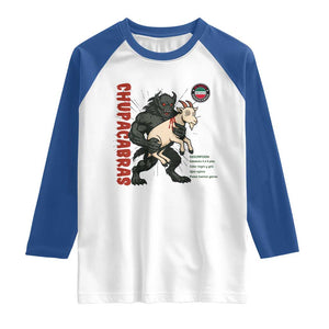 Chupacabra Raglan Shirt Vintage Horror Cryptid Gift TS12 White Royal Print Your Wear